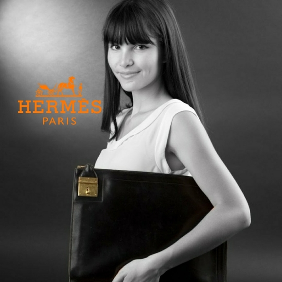 VTG Hermes Portfolio Leather Case w/ Wristlet - Picture 1 of 15